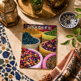 Farben des Marrakesch Red Medina Gewürzshop Postkarte