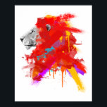 Farben des Mutes Poster<br><div class="desc">Dieser Löwe hat eine Mähne aus Farbe! Bei der Gestaltung benutze ich ein paar Pinsel für die Farbmarken. Ich gebe ihnen Anerkennung für die Pinsel - hier sind ihre Websites: http://dreamslikefire.deviantart.com/art/Gorilla-Splatter-Brushes-v1-103341727?offset=0#comments http://photoshoptutorials.ws/photoshop-downloads/photoshop-brushes/solid-ink-splatter-photoshop-brushes.html http://www.blog.spoongraphics.co.uk/freebies/high-quality-rough-and-grungy-photoshop-brushes http://photoshoptutorials.ws/photoshop-downloads/photoshop-brushes/watercolor-splatters-photoshop-brushes.html Vielen Dank!</div>