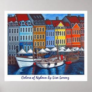 Farben des Nyhavn Plakat-Druckes Poster