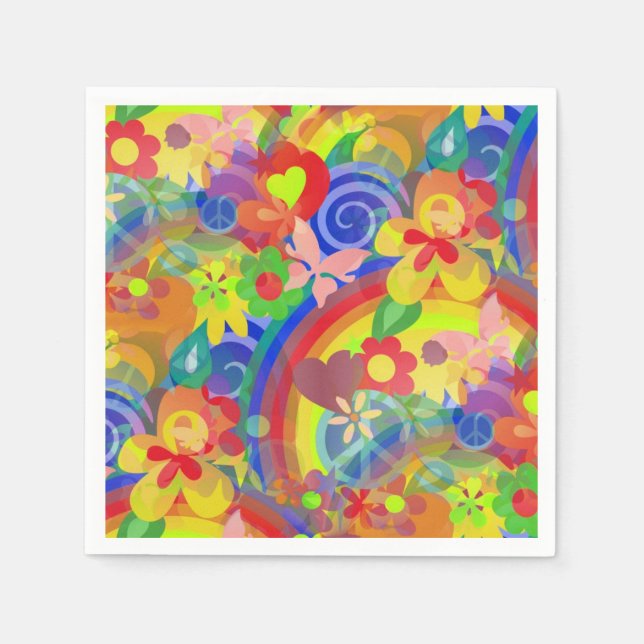 Farben des Powers der Blume + Ihre Ideen Serviette (Vorderseite)