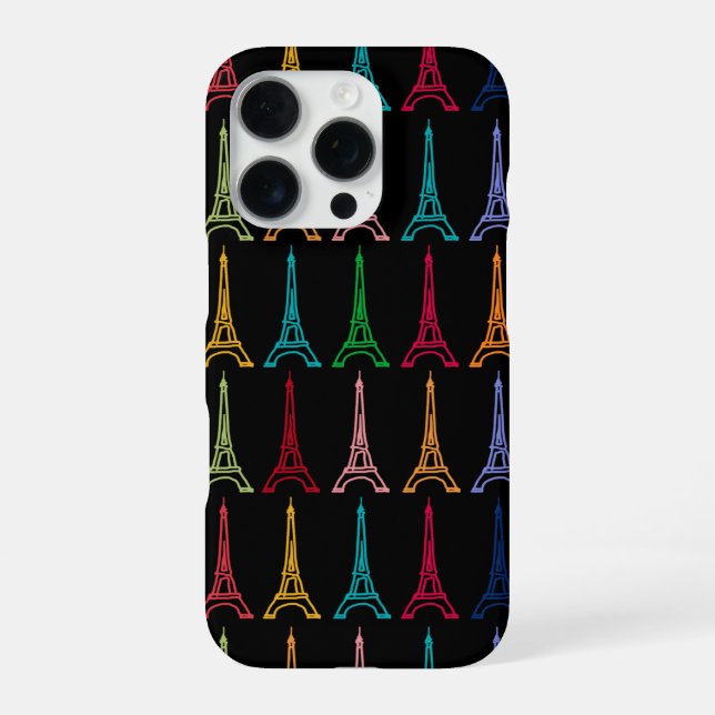 Farben Eiffelturm Muster iPhone Hülle (Rückseite)
