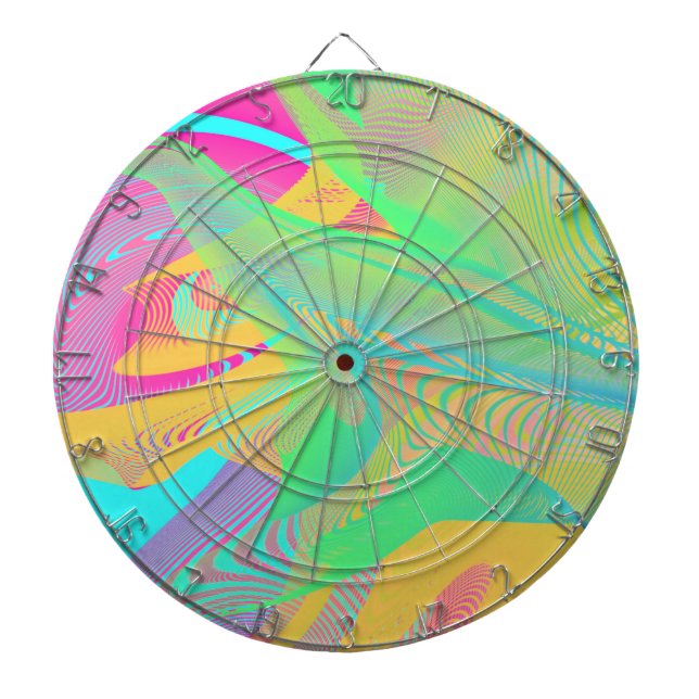 FARBEN FLUO - Fraktal Art - Dartscheibe (vorne)