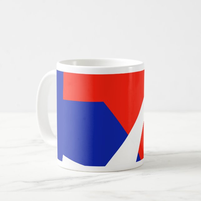 Farben für blaue, weiße Fahne Kaffeetasse (Vorderseite Links)
