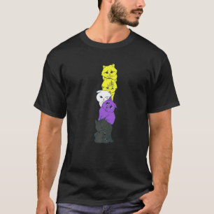 Farben für nichtbinäre Katzen mit nichtbinärer Fla T-Shirt
