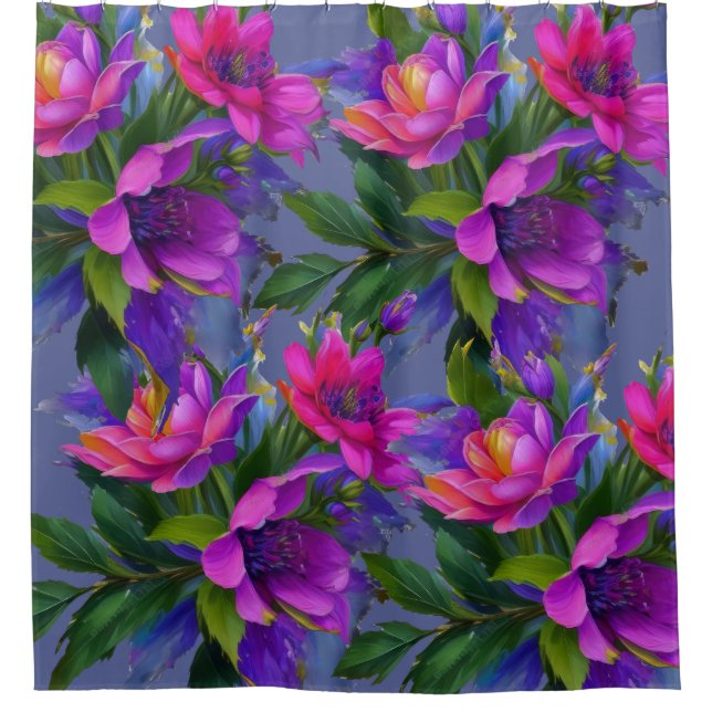 Farben für tropische Blume Duschvorhang (Vorderseite)