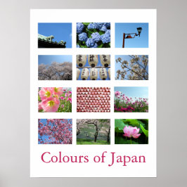 Farben Japans (blau/weiß/rosa) Poster