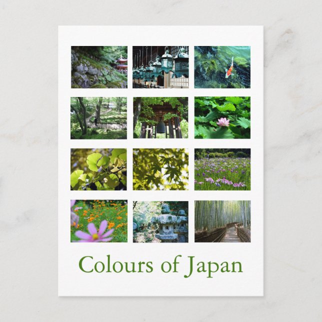 Farben Japans (grün) Postkarte (Vorderseite)