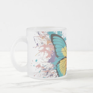 Farben - Lebhafte Schmetterlingsmaske Kunst Mattglastasse