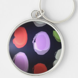 Farben meines Lebens Große Polka-JPG Schlüsselanhänger