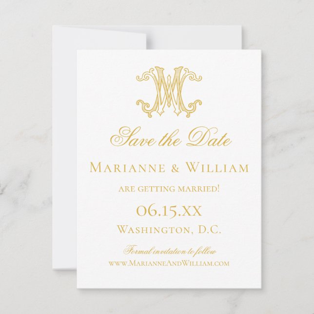 FARBEN MW Monogramm WM Monogramm Einladung (Vorderseite)