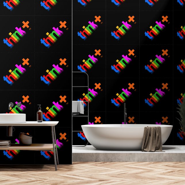 Farben Positives Denken Text schwarz Tapete (Badezimmer)