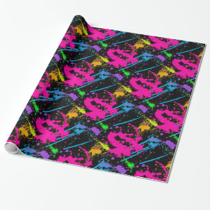 Farben-Retro Farbspritzen-Packpapier Geschenkpapier