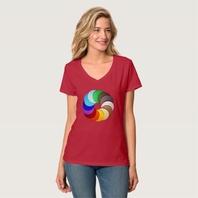Farben Schönheitsdesigns T-Shirt (Vorderseite Vollansicht)