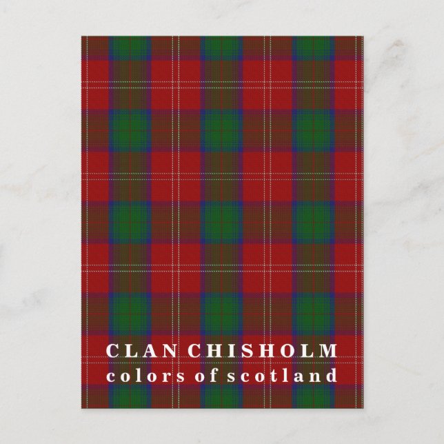 Farben Schottlands Clan Chisholm Tartan Postkarte (Vorderseite)