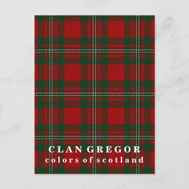 Farben Schottlands Clan Gregor Tartan Postkarte (Vorderseite)