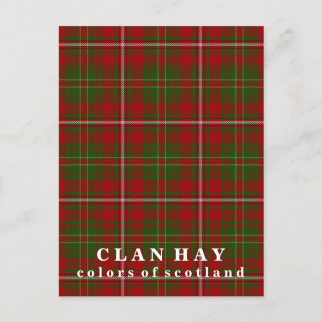 Farben Schottlands Clan Hay Tartan Postkarte (Vorderseite)