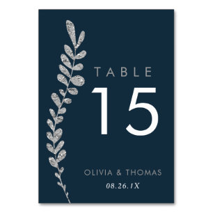 Färben Sie Editable Imitat-silbernes Tischnummer