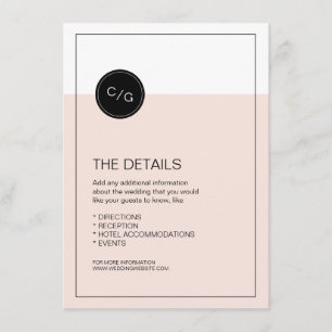 Färben Sie editable moderne HochzeitsEinzelkarte Begleitkarte