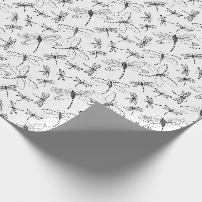 Färben Sie Ihr eigenes Libellen-Muster Geschenkpapier (Ecke)