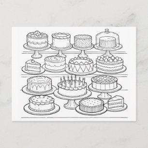 Färben Sie Ihre eigene Alles Gute zum Geburtstag P Postkarte