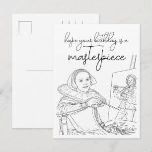 Färben Sie Ihre eigene Alles Gute zum Geburtstag P Postkarte