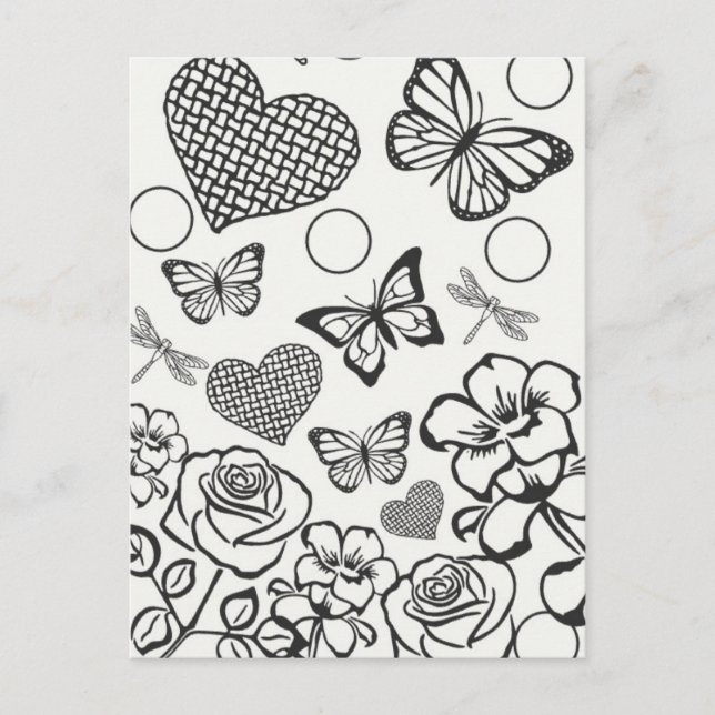 Färben Sie Ihre eigene jugendliche Farbenpracht. Postkarte (Vorderseite)