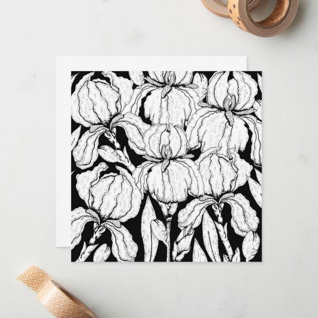 Färben Sie Ihre eigenen IrisBlume Mitteilungskarte (Vorderseite/Rückseite Beispiel)