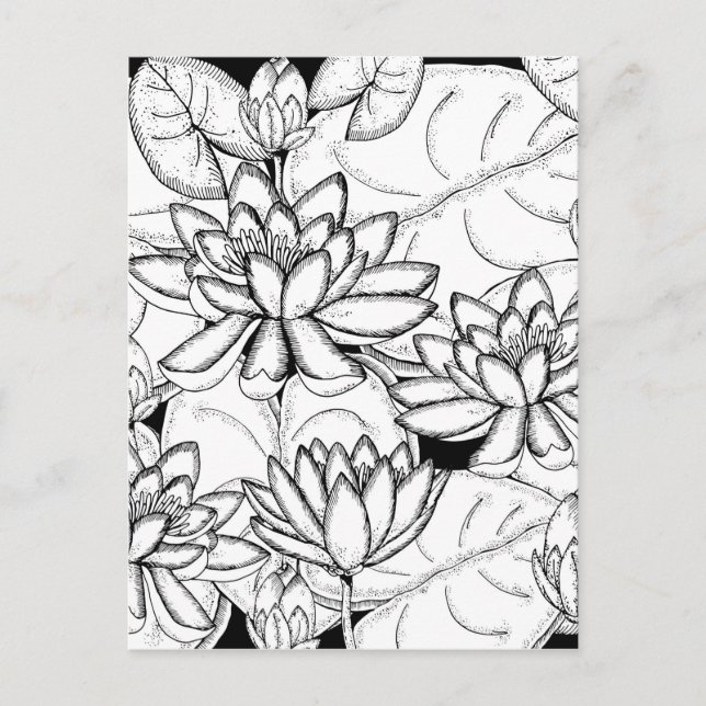 Färben Sie Ihre eigenen Lotus-Blume Postkarte (Vorderseite)