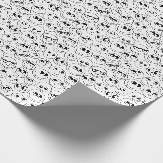 Färben Sie Ihre eigenen niedlichen Gesichter Geschenkpapier (Ecke)