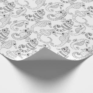 Färben Sie Ihre eigenen Seepferde Geschenkpapier