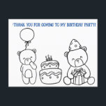 Färben Sie Ihren Geburtstag, danke für die Kinder Postkarte<br><div class="desc">Dies ist ein Geburtstag danke, dass entweder Ihr Kind für seine Freunde färben kann, oder es als ein weiteres kleines Geschenk senden kann, das der Empfänger färben kann. Es liegt an Ihnen. Dies ist eine wunderbare, sanfte Einleitung zum Schreiben von Dankeschön-Notizen. Alles, was Ihr Kind tun muss, ist den Namen,...</div>