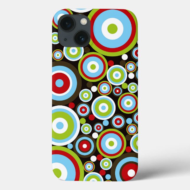 Färben Sie konzentrischen Retro Case-Mate iPhone Hülle (Rückseite)