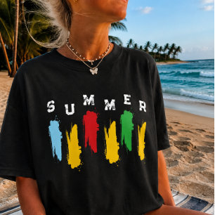 Farben Sommer Vibes Grafik T-Shirt Minimalistische