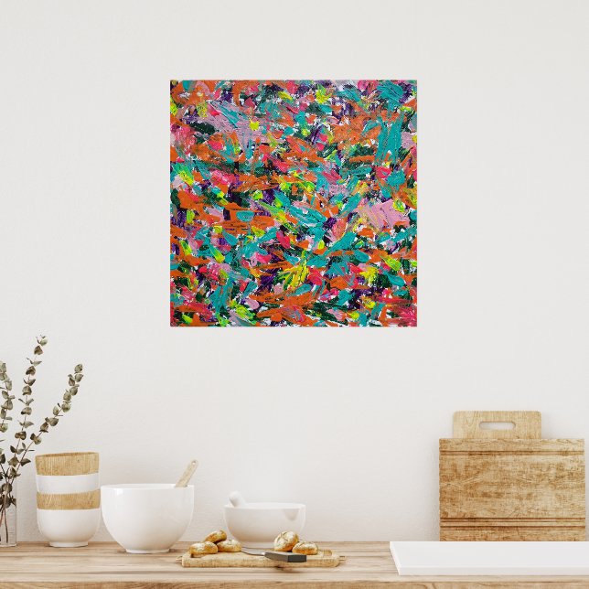 Farben und Ausdrücke in Acrylfarbe Poster (Küche)