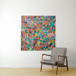 Farben und Ausdrücke in Acrylfarbe Wandteppich