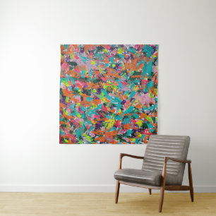 Farben und Ausdrücke in Acrylfarbe Wandteppich
