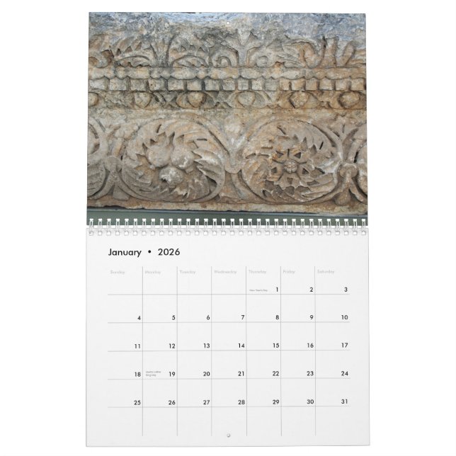 Farben und Beschaffenheiten von Israel Kalender (Jan 2026)
