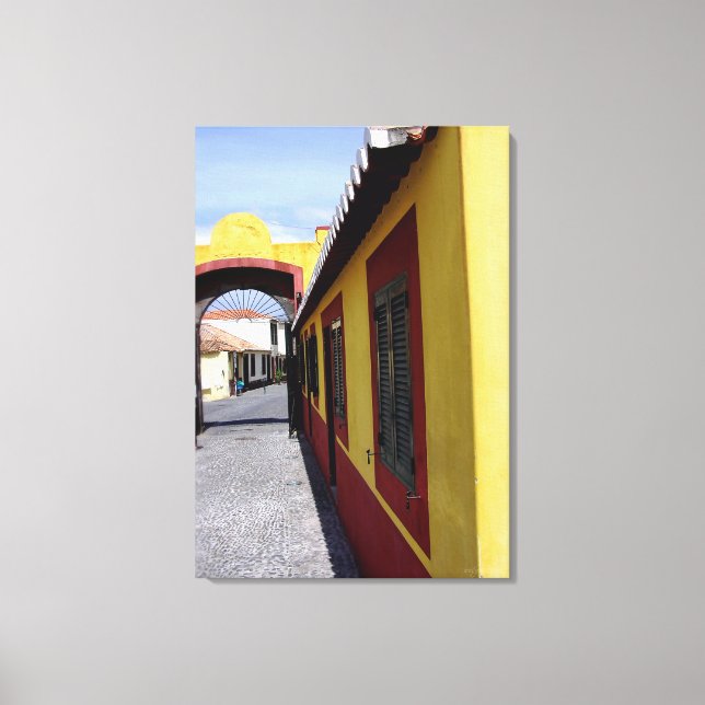 Farben von Funchal Portugal Wrapped Canvas Leinwanddruck (Vorderseite)
