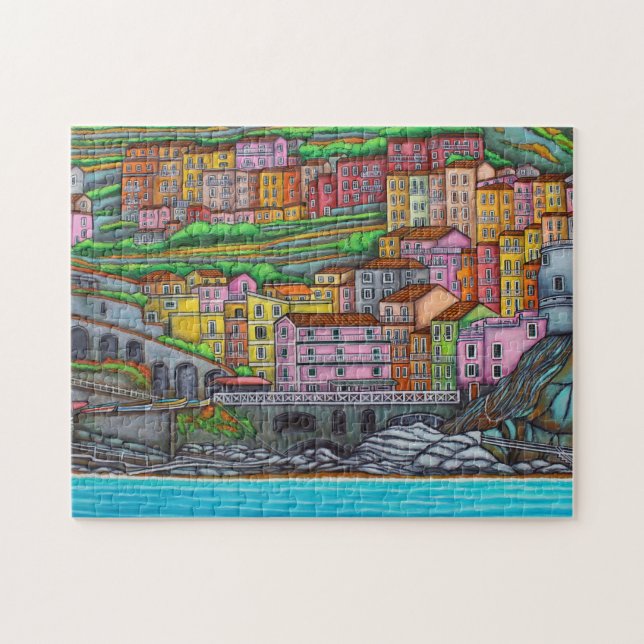 Farben von Manarola 11x14 Puzzle mit Geschenkboxen (Horizontal)