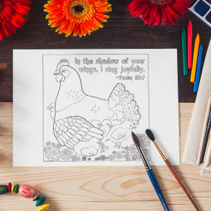 Färben von Postkartenmutter Hen