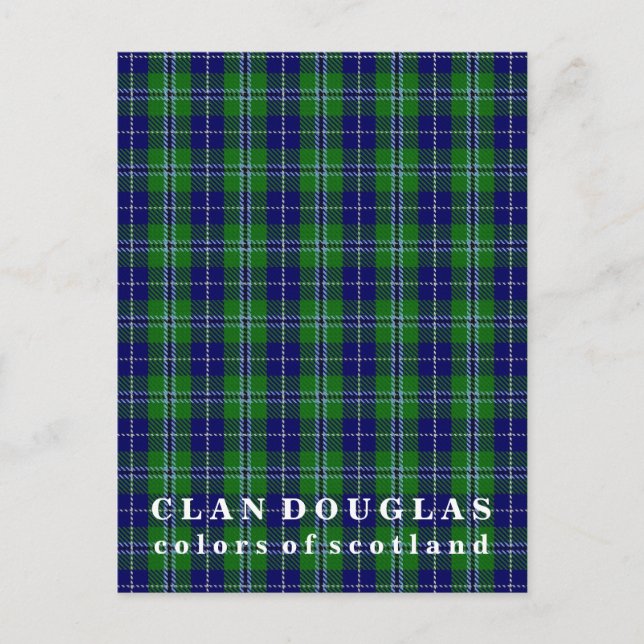 Farben von Schottland Clan Douglas Tartan Postkarte (Vorderseite)
