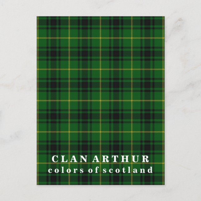 Farben von Scotland Clan Arthur Tartan Postkarte (Vorderseite)