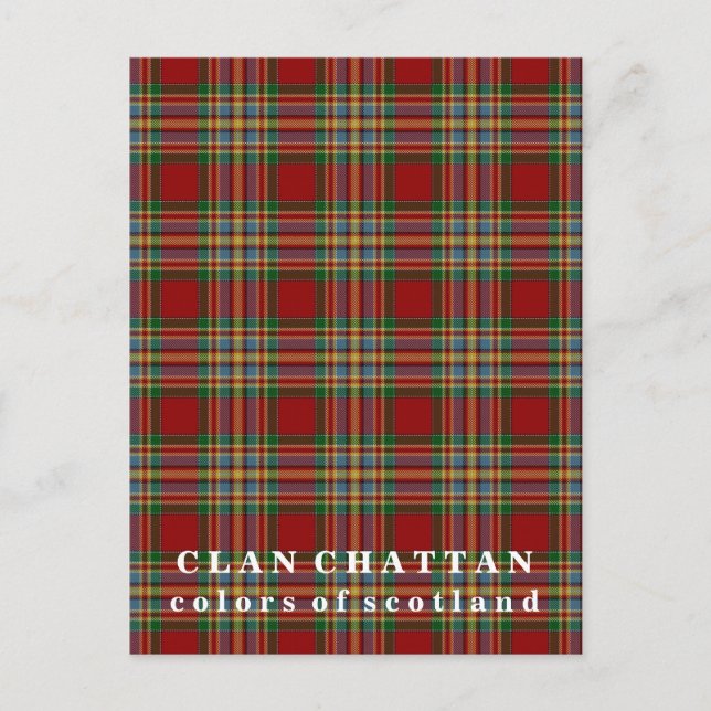 Farben von Scotland Clan Chattan Tartan Postkarte (Vorderseite)