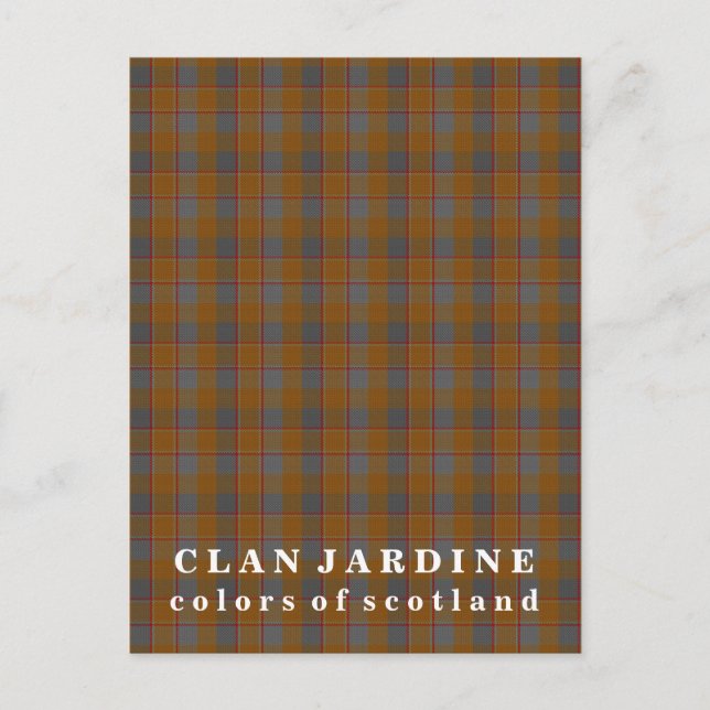 Farben von Scotland Clan Jardine Tartan Postkarte (Vorderseite)