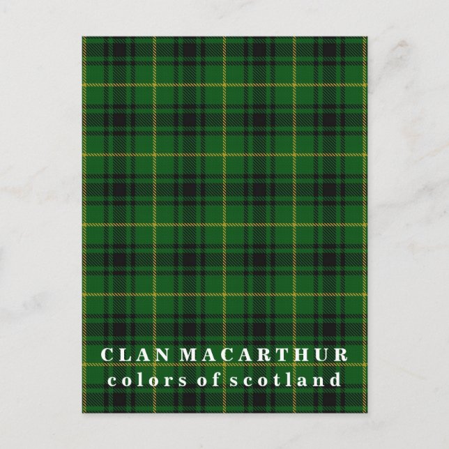 Farben von Scotland Clan MacArthur Tartan Postkarte (Vorderseite)