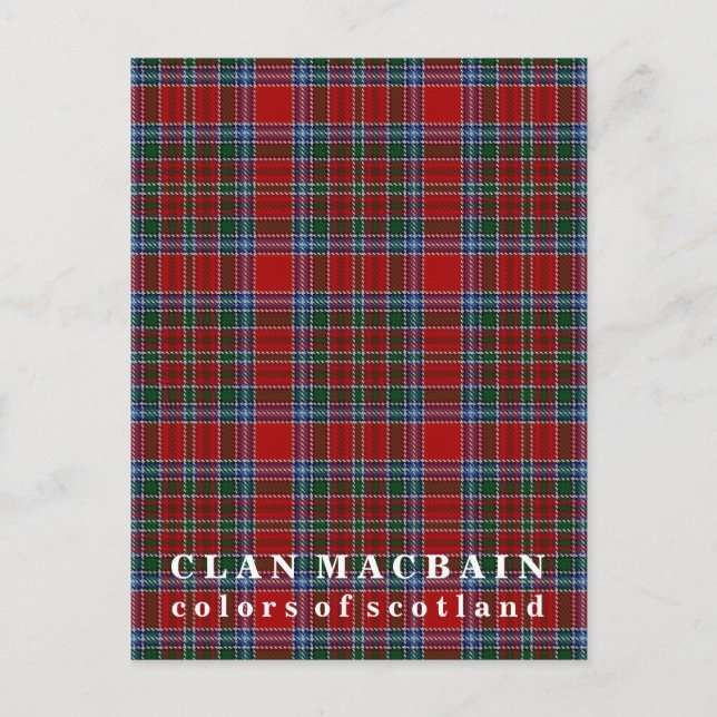 Farben von Scotland Clan MacBain Tartan Postkarte (Vorderseite)