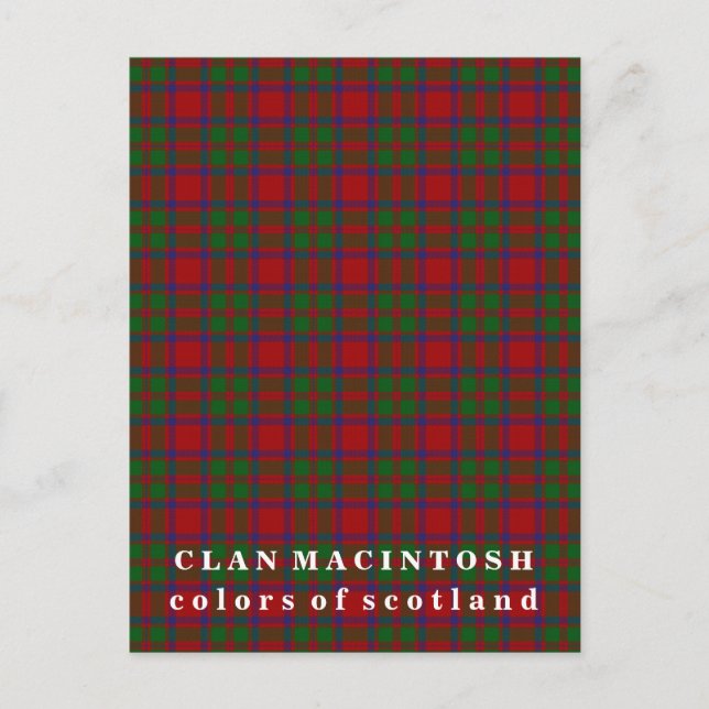 Farben von Scotland Clan MacIntosh Tartan Postkarte (Vorderseite)