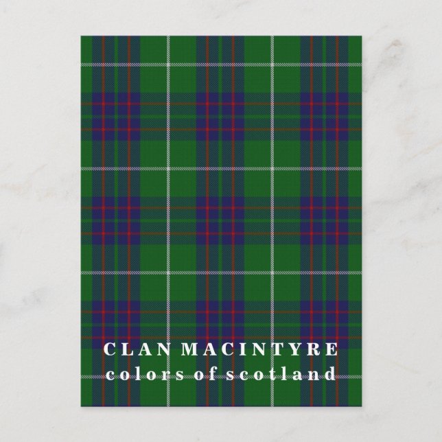 Farben von Scotland Clan MacIntyre Tartan Postkarte (Vorderseite)
