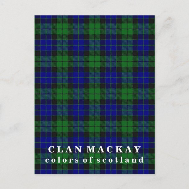 Farben von Scotland Clan MacKay Tartan Postkarte (Vorderseite)