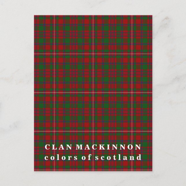 Farben von Scotland Clan MacKinnon Tartan Postkarte (Vorderseite)